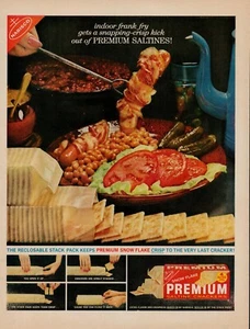 1962 Nabisco Premium Saltine Crackers Vintage Retro Druck Werbung Barbeque Mittagessen Abendessen - Bild 1 von 8
