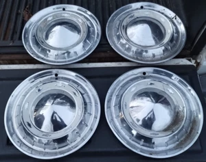 1955 Chevy Chevrolet Set Of Four Hubcap Wheel Covers 150 210 Bel Air Impala - Picture 1 of 11