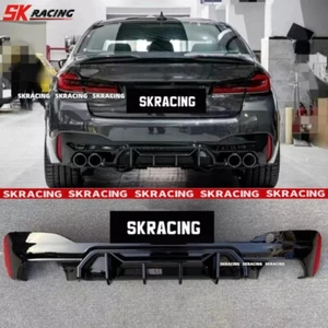 ABS Glossy Black Rear Bumper Lip Diffuser Spoiler Kit For BMW M5 F90 2018-2023 - Picture 1 of 6