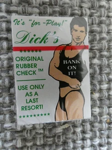 GAG NOVELTY GIFT DICKS ORIGINAL RUBBER CHECK - Picture 1 of 2