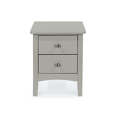 Bedside Cabinet 2 Drawer Bedroom Drawer Side Table Nightstand Metal Handles Grey • 75.59£