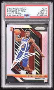 Deandre Ayton Signed 2018-19 Panini Prizm Prizms Silver #279 RC (PSA 9 | Autogra - Picture 1 of 2