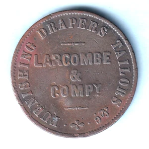 Australia Token. Larcombe 1d.. Brisbane Qld.. Normal Axis.. VF - Imagen 1 de 2