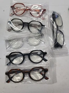6 pack EYEEZI Fashion Reading Glasses 4.00 Blue Light Blocker - Picture 1 of 7