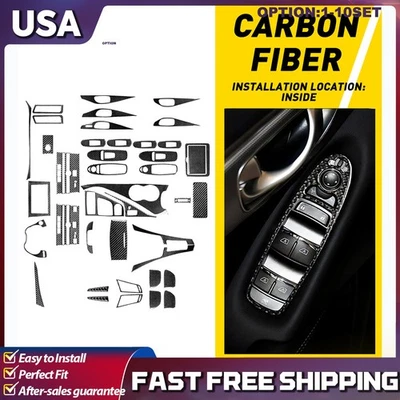 Juego de 1-5 cubiertas interiores completas de fibra de carbono para Infiniti Q50 Q60 2014-20 Foto 1 de 4