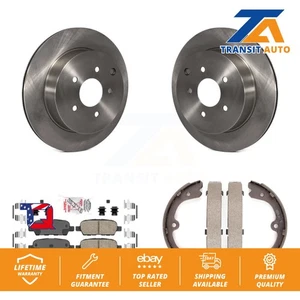 Rear Disc Rotors Ceramic Pads And Parking Shoes Kit For 2009-2012 INFINITI FX35 - Picture 1 of 12