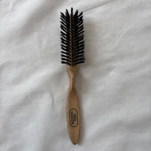 Vidal Sassoon Faux Wood Hair Brush Nylon Bristles Thumb Grip Vintage Brown - Picture 1 of 7