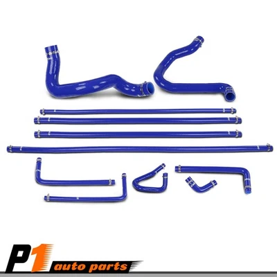 Fits 88-94 Ford F150 F250 F350 Bronco 5.0L/5.8L Radiator & Heater Hose Blue Kit - Image 1 of 4