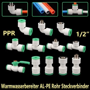 1/2” PPR Fitting Steckverbinder Schlauchverbinder T-Stück 90° Winkel Reduzierer - Picture 1 of 20