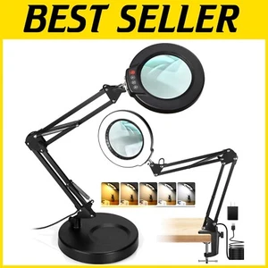 Professional 10X Magnifier with LED Light & Swing Arm - Ideal for Detail Work - Picture 1 of 9