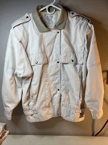 Mulberry Street Womens Large Off White Snap Button Jacket Coat Vintage preowned - Picture 1 of 10