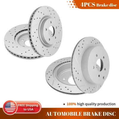 Передние задние дисковые тормоза с прорезями и просверленными отверстиями для Nissan Pathfinder Murano QX60 - Изображение 1 из 4