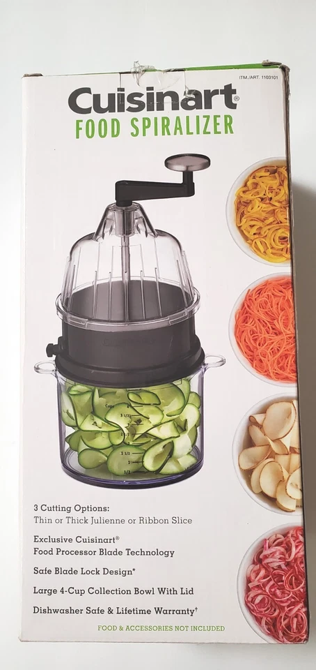 Cuisinart Food Spiralizer 3 Cutting Options 4 Cup Dishwasher Safe~Brand New - Image 1 of 3