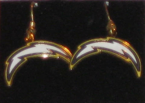 San Diego Chargers NFL Gold Tone Dangle Earrings Cover