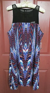 CLEARANCE Bisou Bisou Michelle Bobot Sleeveless Knee Length Dress LARGE Lined - Picture 1 of 5