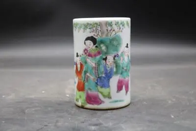 Chinese Porcelain Qing Tongzhi Famille Rose Baby Play Picture Brush Pots 4.52'' • 58$