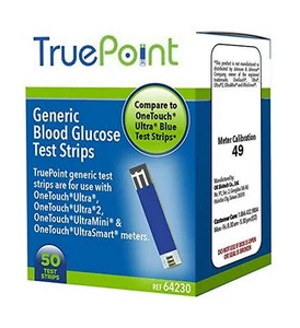 True Point Generic Blood Clucose Test Strips 50Ct Accurate Fast Results Diabetic - Picture 1 of 9