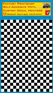  CHEQUERED BLACK SQUARES 8mm ON WHITE Vinyl Sticker Transfers Decals FPRC708B - Picture 1 of 9
