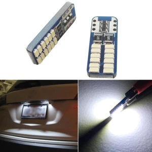 2pcs Xenon White Car Truck License Plate Lights T10 168 2821 2825 W5W LED Bulbs - Picture 1 of 10