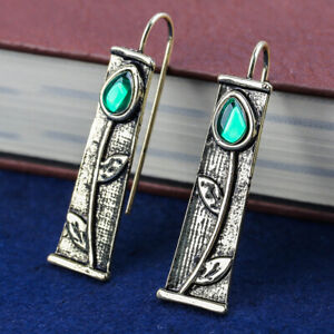 Fashion 925 Silver Drop Earrings for Women Retro Opal Weeding Jewelry Gift