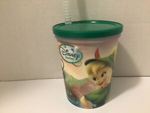 Tinker Bell Disney Fairies Souvenir Reusable 16oz Plastic Cup with lid&straw New