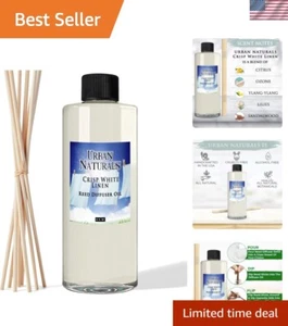 8 oz Essential Oil Reed Diffuser Refill with Natural Rattan Sticks - Crisp Linen - Picture 1 of 11