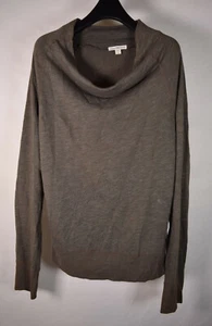 Sudadera James Perse Vintage Marrón Gris Cuello Embudo 2 Mujer EE. UU. - Imagen 1 de 7