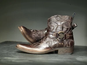 NEW Mark Nason BASEMINT Dragon Rock Boots US9 Distressed Brown Made In Italy - Picture 1 of 11