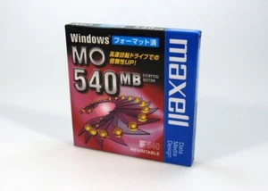 1x ungeöffnete Maxell 3,5 Zoll 540MB wiederbeschreibbare MO Disk / Windows Formatierung - Bild 1 von 3