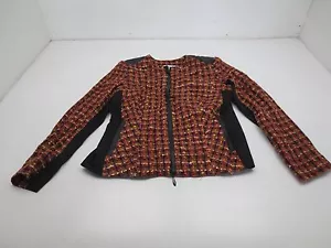 Giacca tweed Daniel Lawson zip-fronte colorblock - piccola - tweed rosso/nero - Foto 1 di 7