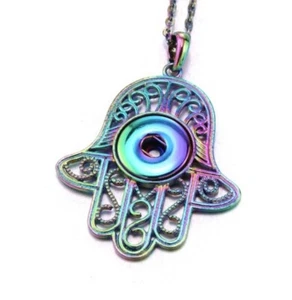 NUEVO COLLAR PARA JOYERÍA ESTILO JENGIBRE COLORIDO METAL HAMSA MANO #9011 - Imagen 1 de 1