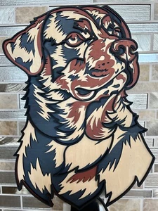 Rottweiler mandala handcrafted 3D picture Wooden Wall art Great gift ๐ Present - Picture 1 of 9