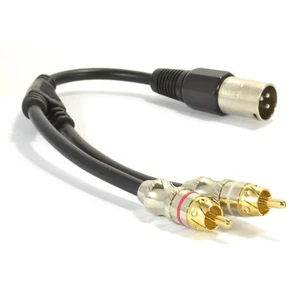 XLR Adapter Stecker Auf 2 X Phono Rca Stecker Kabel 25cm Mixer Splitter Kabel - Bild 1 von 6