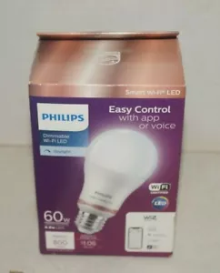 Philips LED Tunable Daylight Wi-Fi WIZ Smart Dimmable 60W Watt A20 - Picture 1 of 8