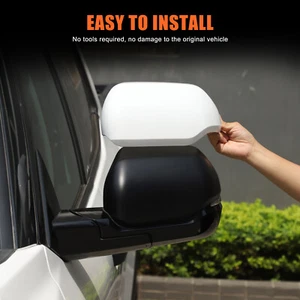 ABS White Car Rearview Mirror Cover Protect Trim For Toyota Tundra/Sequoia 2022+ - Picture 1 of 12