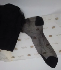 5 Pr Vtg New HANES (?) Black Nylon Stockings RHT Length 35" Foot 11" Lot READ - Picture 1 of 3