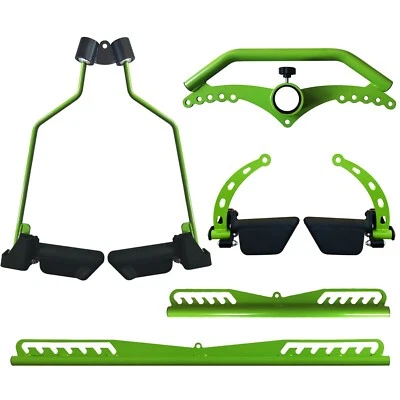 5Pcs Set Green Adjustable Lat Pull down Bar Cable Machine Attachments for Gym - Image 1 of 4