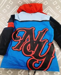 NEW Tommy Hilfiger Mens Red Blue Parka Coat Small Duck Down Feathers RRP £390 - Picture 1 of 24