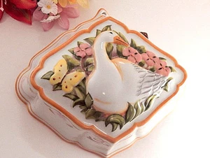 Weiße Gans Keramikform Wandhängend Wohnkultur LeCordon Bleu Vintage Franklin Neuwertig - Bild 1 von 6