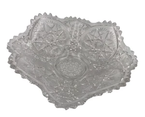 Bryce Higbee Crystal Serving Bowl Ten Pointed Star Variant RARE 9.5” EAPG - Picture 1 of 8