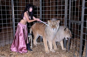 Cleopatra Dancer Dancing Lions Burlesque Amsterdam Photo Poster Print Colorized - Picture 1 of 1