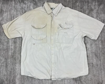 Michael Austin Shirt Men 2XL Beige Rugged Wear Fishing Short Sleeve Vented Back - Image 1 of 4