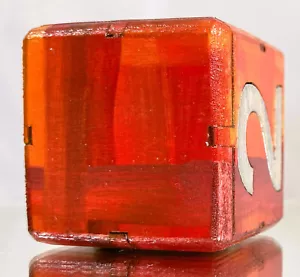 VUOTO. ROSSO. Argento. Cubo raddoppio backgammon - 36 mm. Fatto a mano. Unico nel suo genere. - Foto 1 di 12