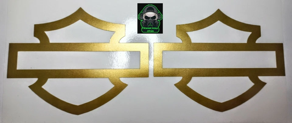 2x Calcomanías troqueladas para tanque Harley Davidson 100 mm de ancho PREMIUM ORO MATE Chev f100 Foto 1 de 1