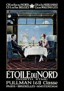 Travel Poster - 'Etoile du Nord' France-Holland Rail 1927 - Vintage Reprint A4 - Picture 1 of 1