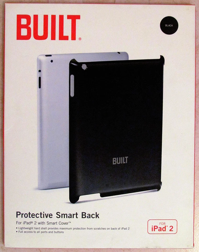 CONSTRUIDO Protector Smart Back para usar con Smart Cover para Apple iPad 2, Negro Foto 1 de 1
