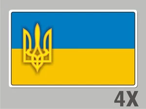 4 Ukraine stickers flag decal bumper car bike emblem vinyl FL066 - Imagen 1 de 1