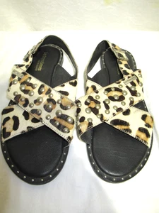 Les Tropeziennes Par M. Belarbi Women's 38 Cheetah Print Studded Sandals - Picture 1 of 7