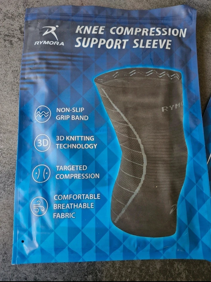 BNWT Rymora Knee Support Brace Compression Sleeve Joint Pain Sports XL Ex Large