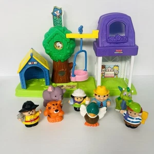 Fisher Price Little People PEEK N DISCOVER BACKYARD Playground with 7 Figures - Picture 1 of 21